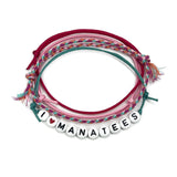 I Heart Manatees Letter Bead Bracelet Pink Pack