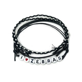 I Heart Zebras Letter Bead Bracelet Pack