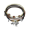 Lion Bracelet Style Pack with earthy cords silver lion charm bracelets and safari beads