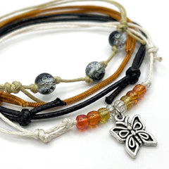 Orange Butterfly Bracelet Style Pack — close-up detail of the charm and materials