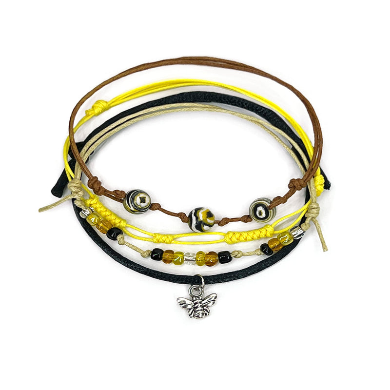 O Yeah Gifts Bee Bracelet with nature-inspired bee charm, vibrant beads, and adjustable cords, perfect for teens and BFFs