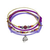 O Yeah Gifts Purple Mushroom Bracelet with silver charm, vibrant beads, and adjustable layered cords, perfect for teens and boho festival fashion lovers