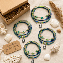 Octopus charm bracelet gift flatlay, a meaningful ocean-themed gift