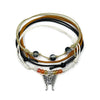 Orange Butterfly Bracelet Style Pack with warm tones, silver butterfly charm and stackable shimmer beads