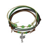 Palm Tree Bracelet Style Pack with beachy cords, silver charm and ombre beads