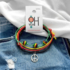 Island Vibe Peace Bracelet Style Pack — with O Yeah Gifts hang tag