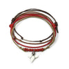 Red Shark Tooth Bracelet Style Pack with real shark tooth, red glass beads and adjustable surfer cords