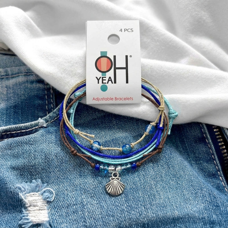 Seashell Bracelet Style Pack, with O Yeah Gifts hang tag