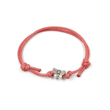 Butterfly Bracelet, Silver Butterfly Charm, Pink Cord