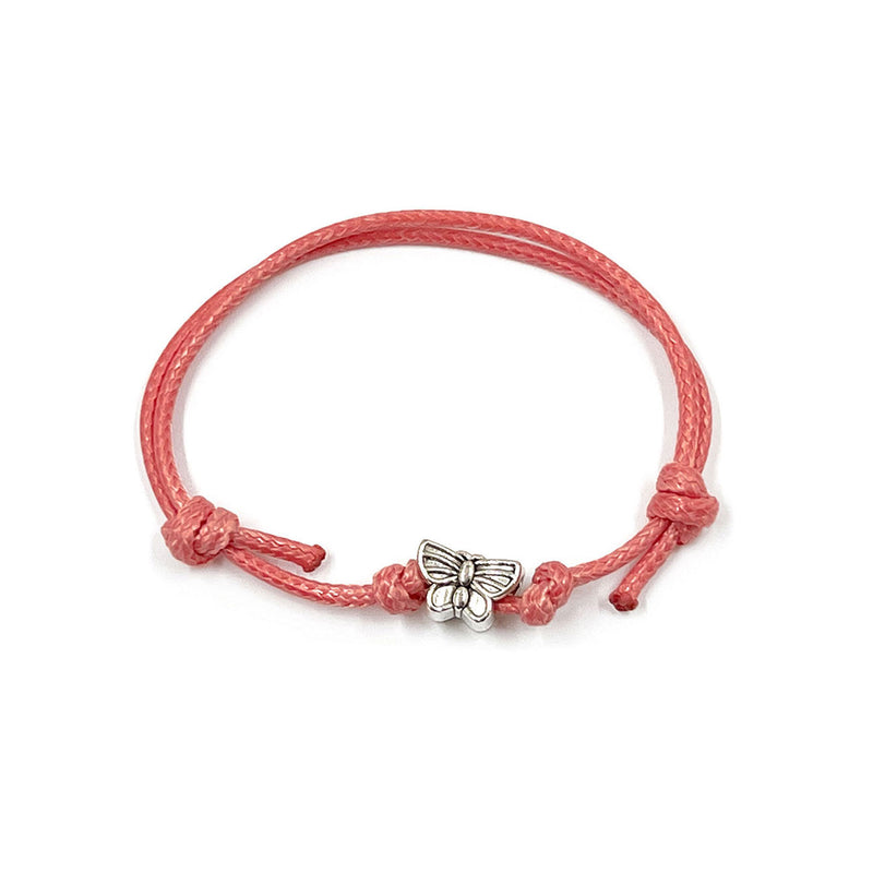 O Yeah Gifts Butterfly Charm Bracelet – Adjustable cord bracelet with a silver butterfly charm, perfect for adding a whimsical and nature-inspired touch to any outfit.
