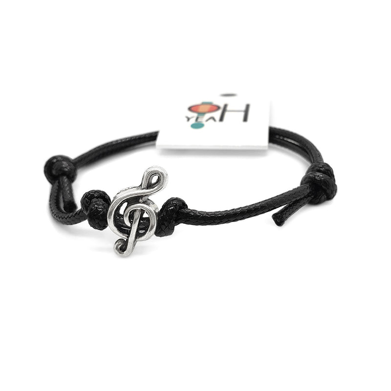 O Yeah Gifts Music Charm Bracelet – Adjustable cord bracelet featuring a musical note charm, perfect for adding a melodic touch to your style and showing off your love for music.