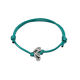 Seahorse Bracelet, Silver Seahorse Charm, Turquoise Blue Cord