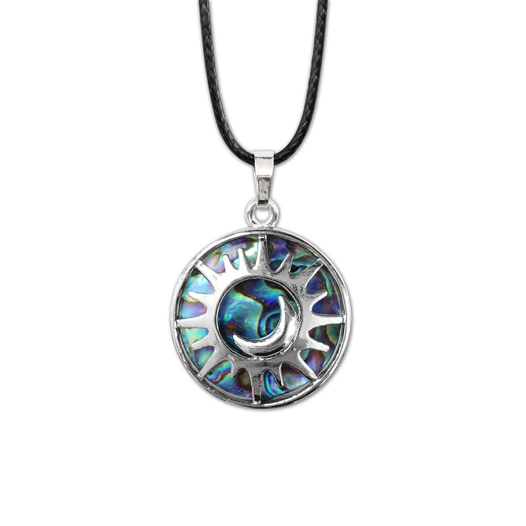 Abalone Shell Necklace, Sun & Moon Pendant - O Yeah Gifts!
