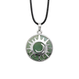 Sun & Moon Gemstone Pendant, Aventurine Crystal Necklace