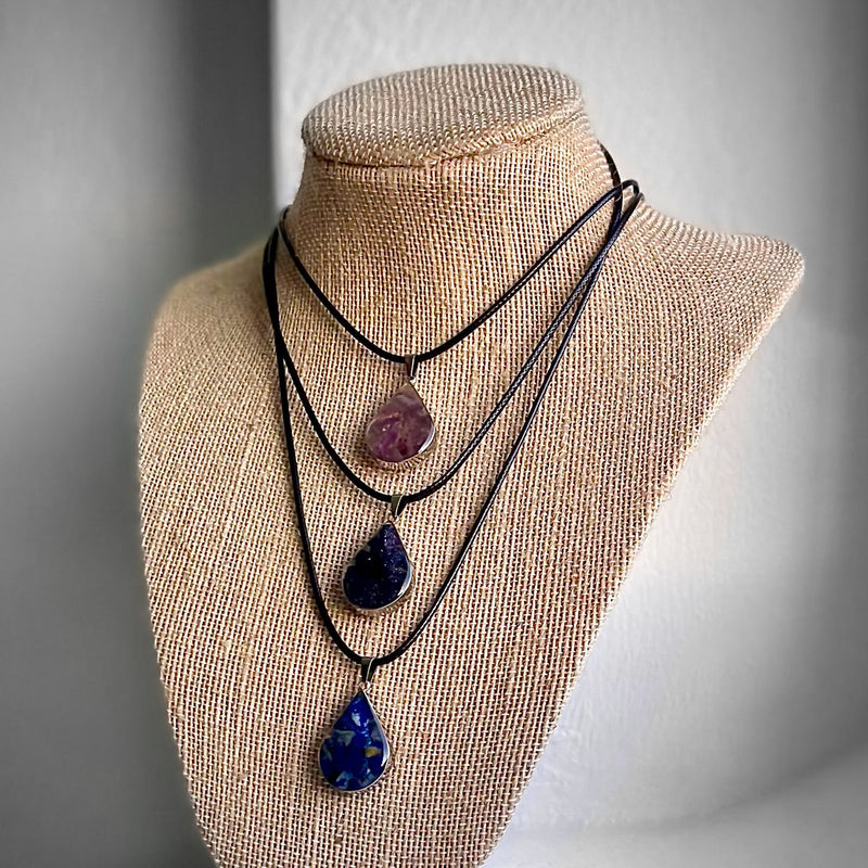 Amethyst Crystal Necklace with silver chain – spiritual jewelry for energy and protection