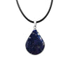 Blue Goldstone Crystal Necklace – sparkling crystal pendant for cosmic and boho jewelry lovers