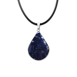 Blue Goldstone Crystal Gemstone Drop Necklace, Blue Stones