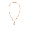 Cowrie Shell Choker with cantaloupe cord – tropical boho necklace for summer adventures