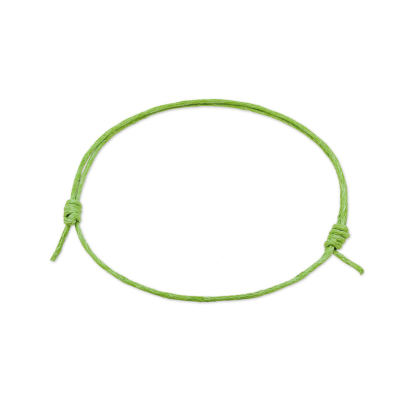Green String Bracelet – adjustable, boho beach jewelry for summer and festivals
