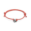 Pink String Starfish Charm Bracelet with silver charm – beachy ocean jewelry for summer lovers