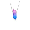 Elegant purple crystal necklace with a beachy style, ideal for summer outfits and ocean-inspired fashion.