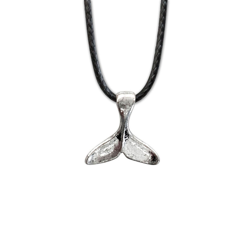 Whale Tail Necklace featuring a sleek pendant on an adjustable cord for beach style.