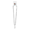 Wire Wrap Crystal Necklace with black cord – symbol of strength and protection.