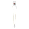 Wire Wrap Crystal Necklace with cream cord – softness and purity.