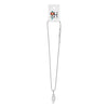 Wire Wrap Crystal Necklace with light gray cord – reflection and calm.